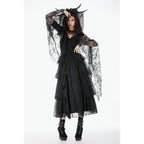 Dark In Love Gothic Deep-V Lace Bell Sleeve Cape