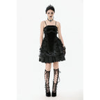 Dark in Love Morwenna Bat Mesh Layered Goth Mini Dress