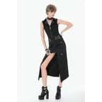 Dark in Love Punk Studded Lace-Up Vest - Alternative Top in Black