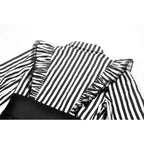 Dark in Love Striped Ruffle Gothic Lolita Dress