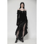 Dark in Love Kaia Midnight Mystique Velvet Ruffle Off-Shoulder Mermaid Dress