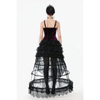 Dark in Love Serilda Velvet Lace Corset Top in Wine Red