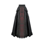 Dark in Love Gothic Victorian Lace Panel Skirt (Crimson)