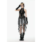 Dark in Love Gothic Mesh Panel Buckle Top