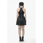 Dark in Love Harness Chain Faux Leather Mini Dress
