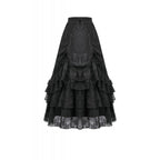 Dark in Love Vintage Gothic Lace Layered Maxi Skirt