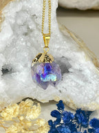 Gold-Plated Aura Amethyst Point Necklace