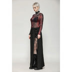 Dark in Love Phoenix Black Slit Metal Long Skirt