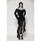 Dark in Love Kaia Midnight Mystique Velvet Ruffle Off-Shoulder Mermaid Dress
