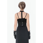 Dark In Love Punk Rib Cage Grommet Waist Cincher