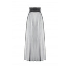 Dark in Love Gothic Sheer Mesh Maxi Skirt with PU Waist Corset