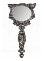 Alchemy Gothic Sacred Cat Hand Mirror - Silver Bastet Egyptian Cat Gothic Decor