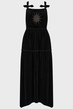 Killstar Ascended Velvet Maxi Pinafore Dress