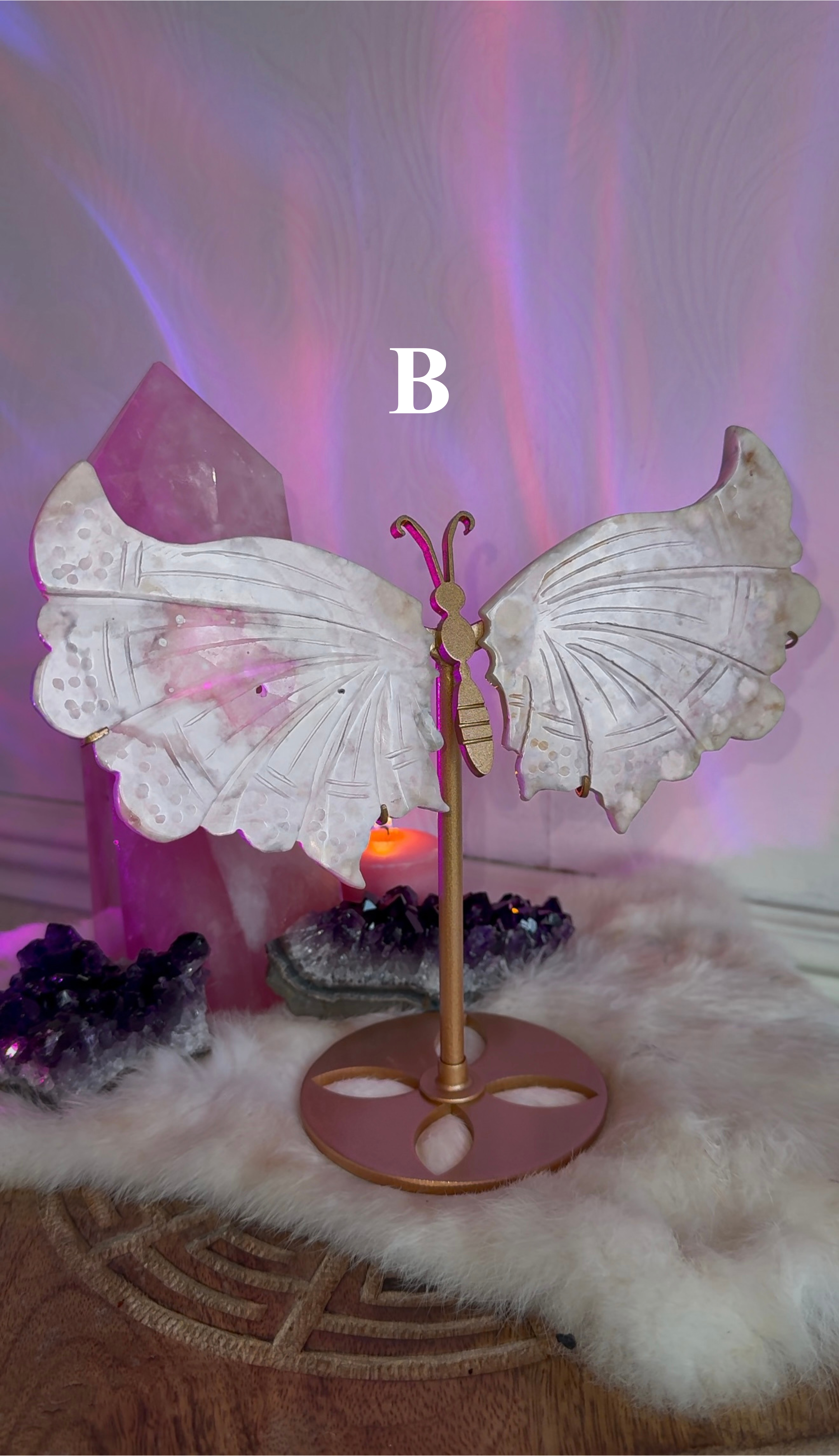 Pink amethyst butterfly