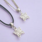 Butterfly Charm Necklace Silver Plated Or Waxed Cord Variable Lengths, Gift Packaged, For Her, Nature