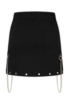 Banned Apparel Gothic Cargo Skirt Black Zip Off Punk Style