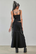 Banned Apparel Gothic Cargo Skirt Black Zip Off Punk Style