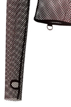 Banned Apparel Liora Red Metallic Fishnet Hoodie - Skull Zip Gothic Outerwear