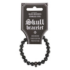 Gothic Gifts Black Obsidian Skull Bracelet