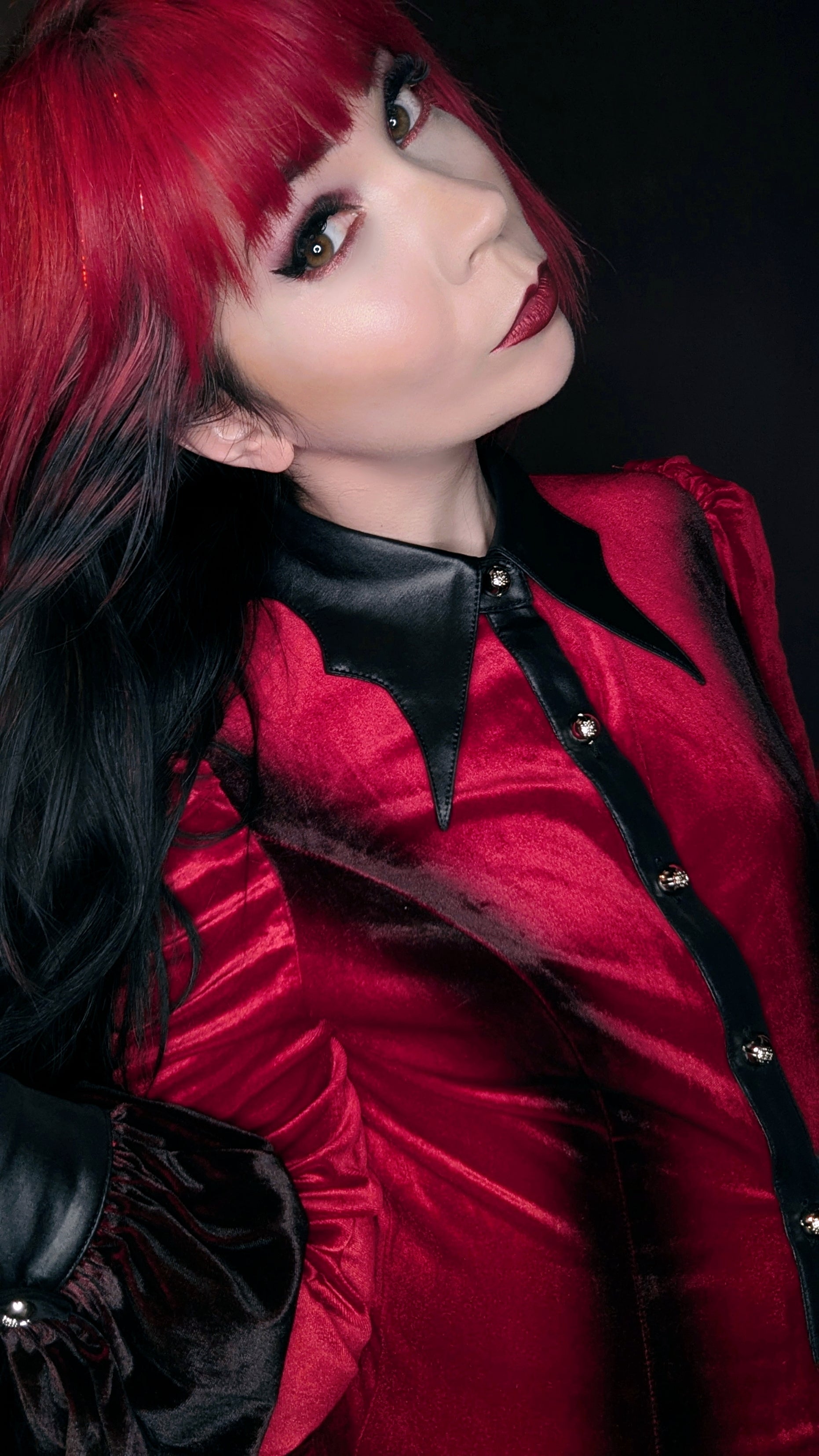 Punk Rave Fawn Gradient Printed Shirt in Red