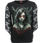 HALLOW'S EVE  - Rose Lace Sleeve Top