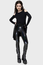 Killstar Darkwaves & Raves Hi-Shine PU Leggings - Size 22 Left Only!