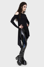 Killstar Darkwaves & Raves Hi-Shine PU Leggings - Size 22 Left Only!