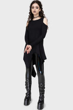 Killstar Darkwaves & Raves Hi-Shine PU Leggings - Size 22 Left Only!