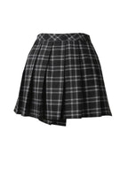 Dark In Love Leah Gothic Tartan Mini Skirt - Black & White Plaid