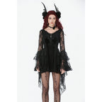 Dark in Love Anastasia Gothic Velvet & Lace Embroidered Dress