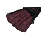 Dark in Love Belladonna Burgundy Brocade and Lace Dress