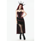 Dark in Love Belladonna Burgundy Brocade and Lace Dress