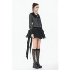 Dark in Love Gothic Peter Pan Collar Lace Shirt - Dark Academia Striped Cotton