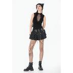 Dark in Love Punk Coffin Mesh Panel Top