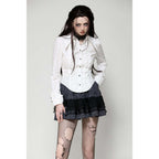 Dark in Love Queeny White Gothic Demon Shirt