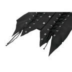 Dark in Love Ruptured Lace-Up Goth Shirt - D-Ring Hardware & Handkerchief Hem