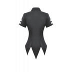 Dark in Love Ruptured Lace-Up Goth Shirt - D-Ring Hardware & Handkerchief Hem
