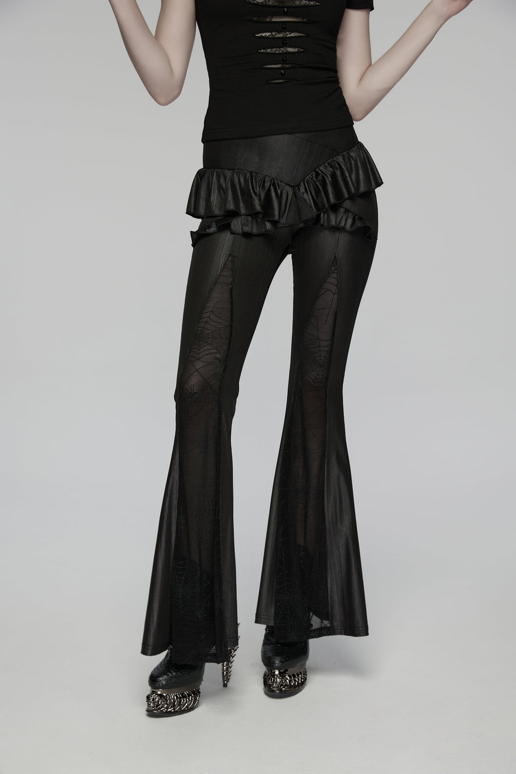 Punk Rave Bellatrix Goth Leggings Flares - Alt Flared Trousers
