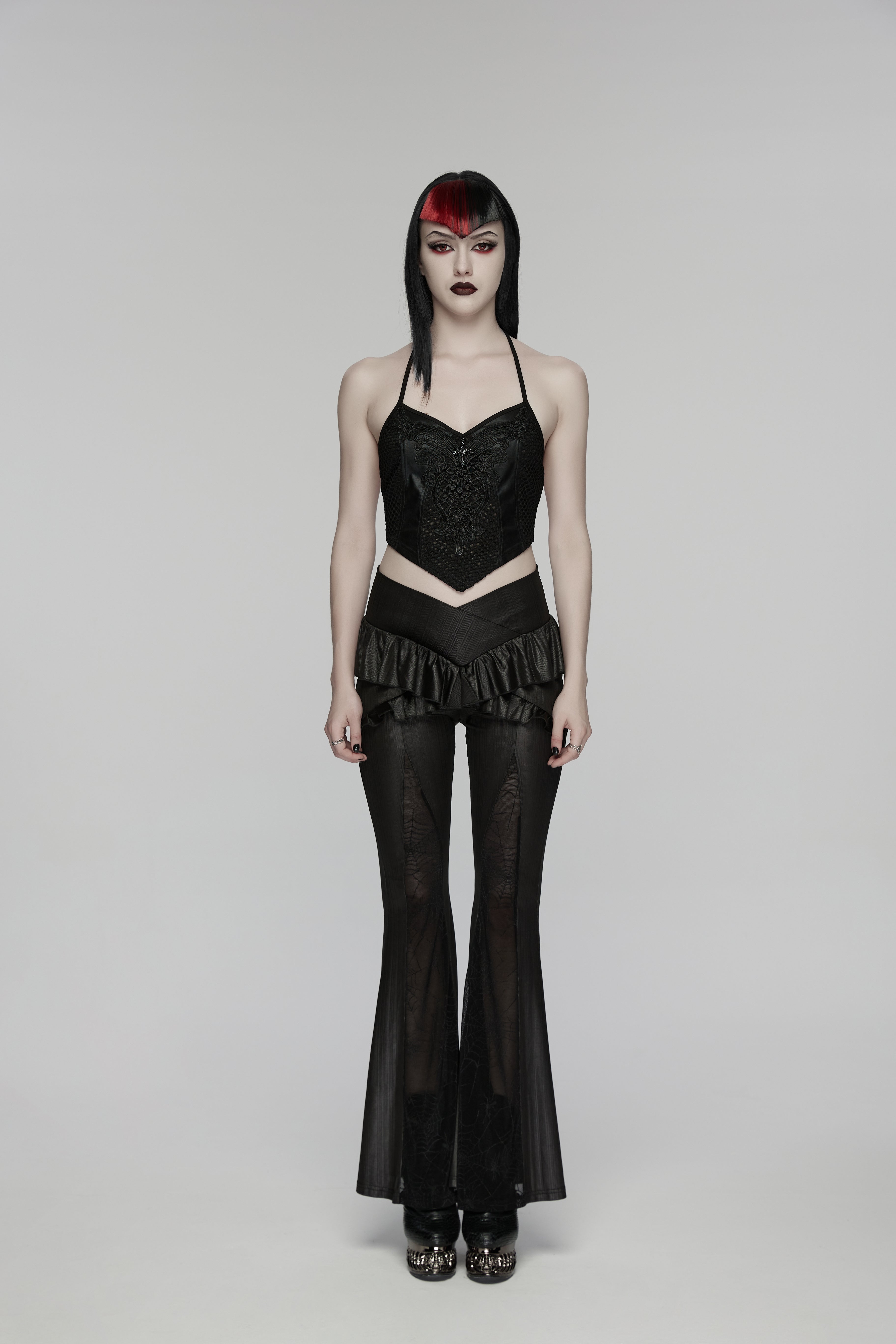 Punk Rave Bellatrix Goth Leggings Flares - Alt Flared Trousers