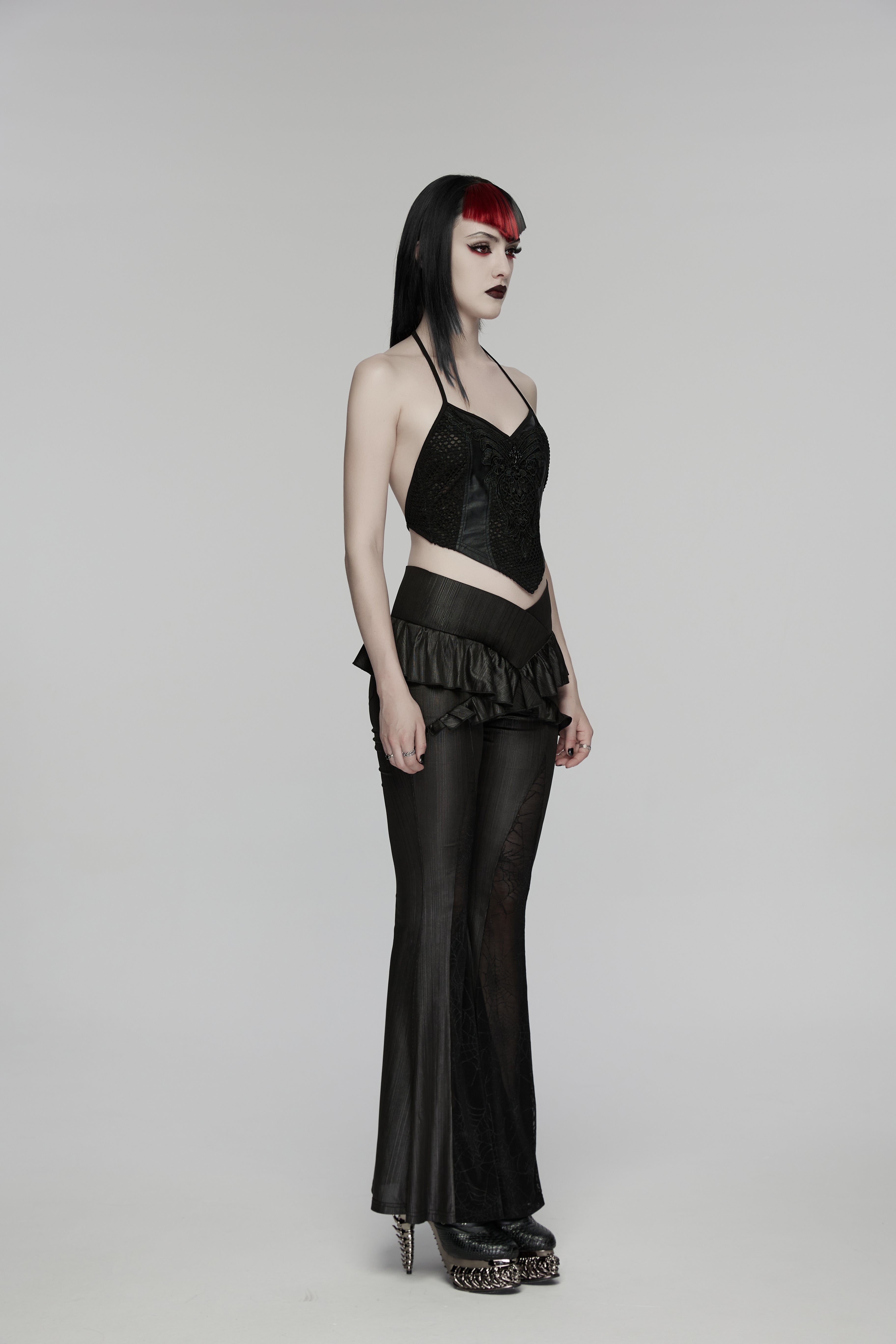 Punk Rave Bellatrix Goth Leggings Flares - Alt Flared Trousers