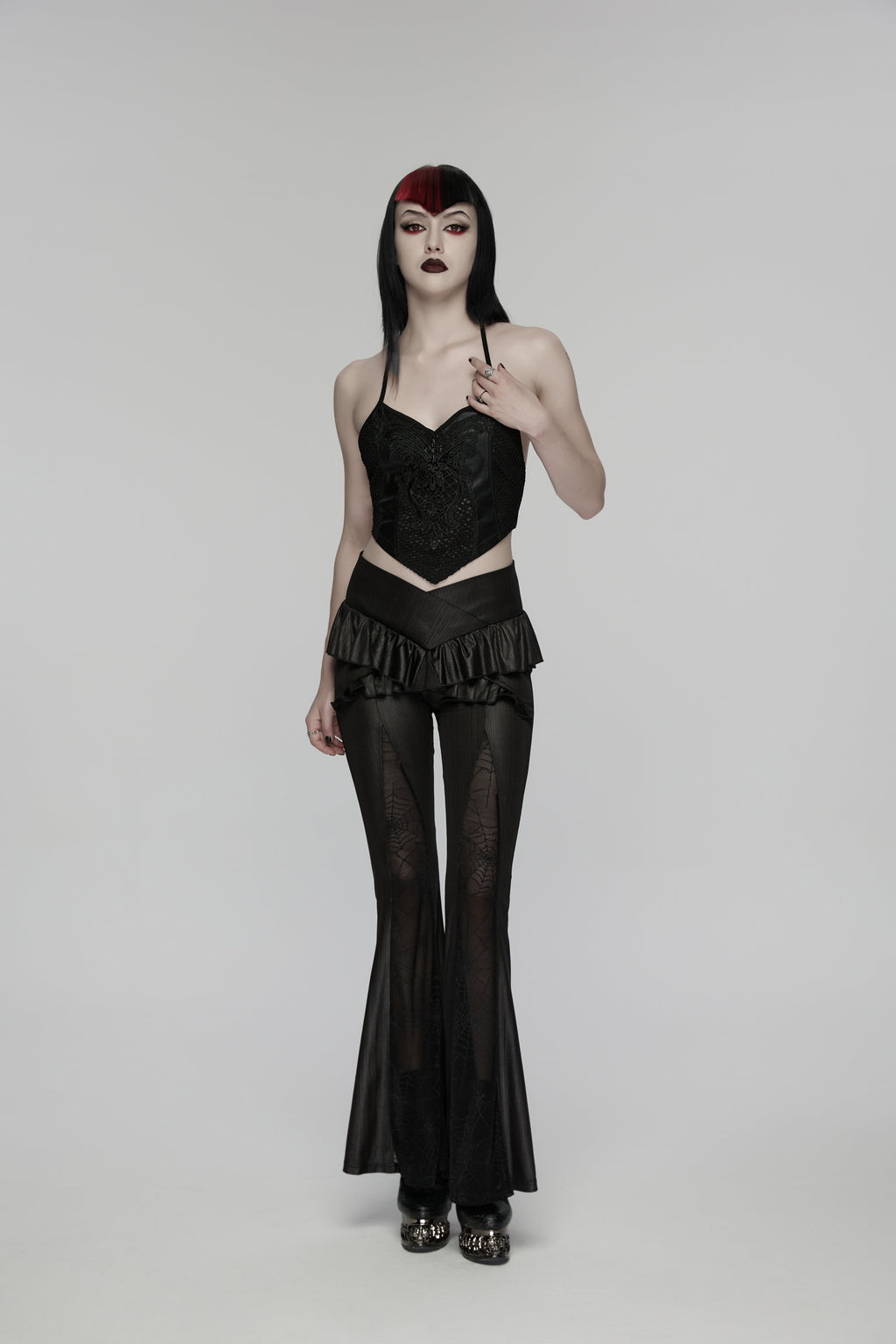 Punk Rave Bellatrix Goth Leggings Flares - Alt Flared Trousers