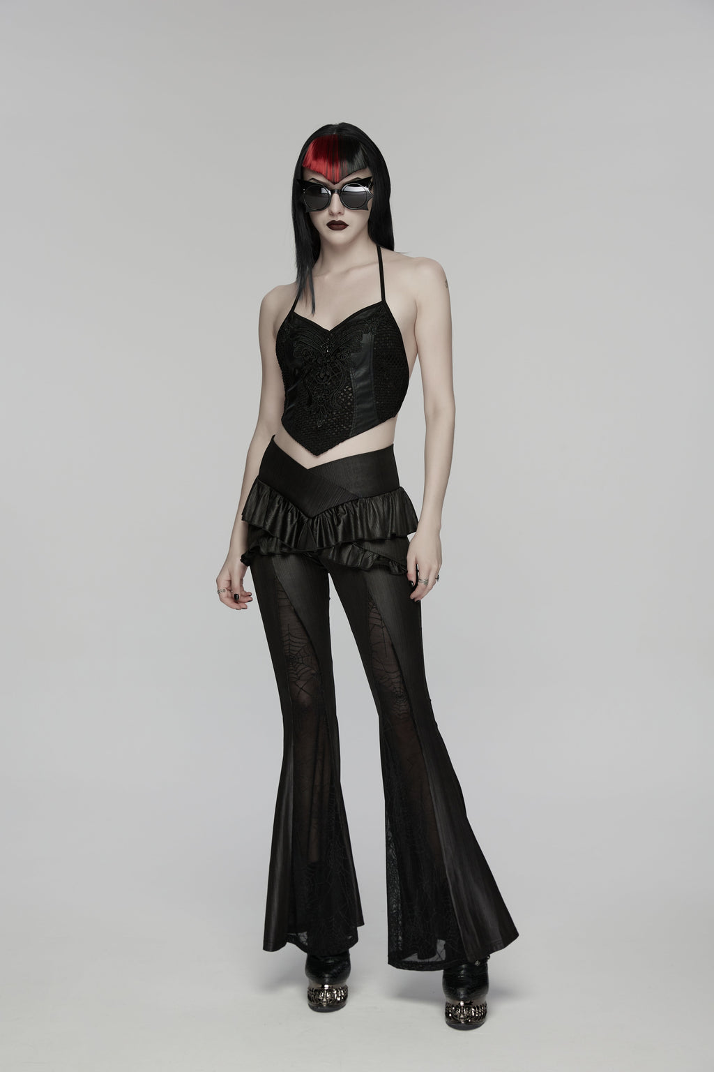 Punk Rave Bellatrix Goth Leggings Flares - Alt Flared Trousers