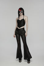 Punk Rave Bellatrix Goth Leggings Flares - Alt Flared Trousers