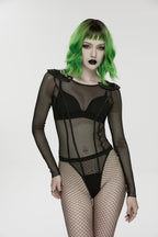 Punk Rave Cyberpunk Armor Mesh Bodysuit