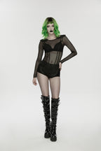 Punk Rave Cyberpunk Armor Mesh Bodysuit