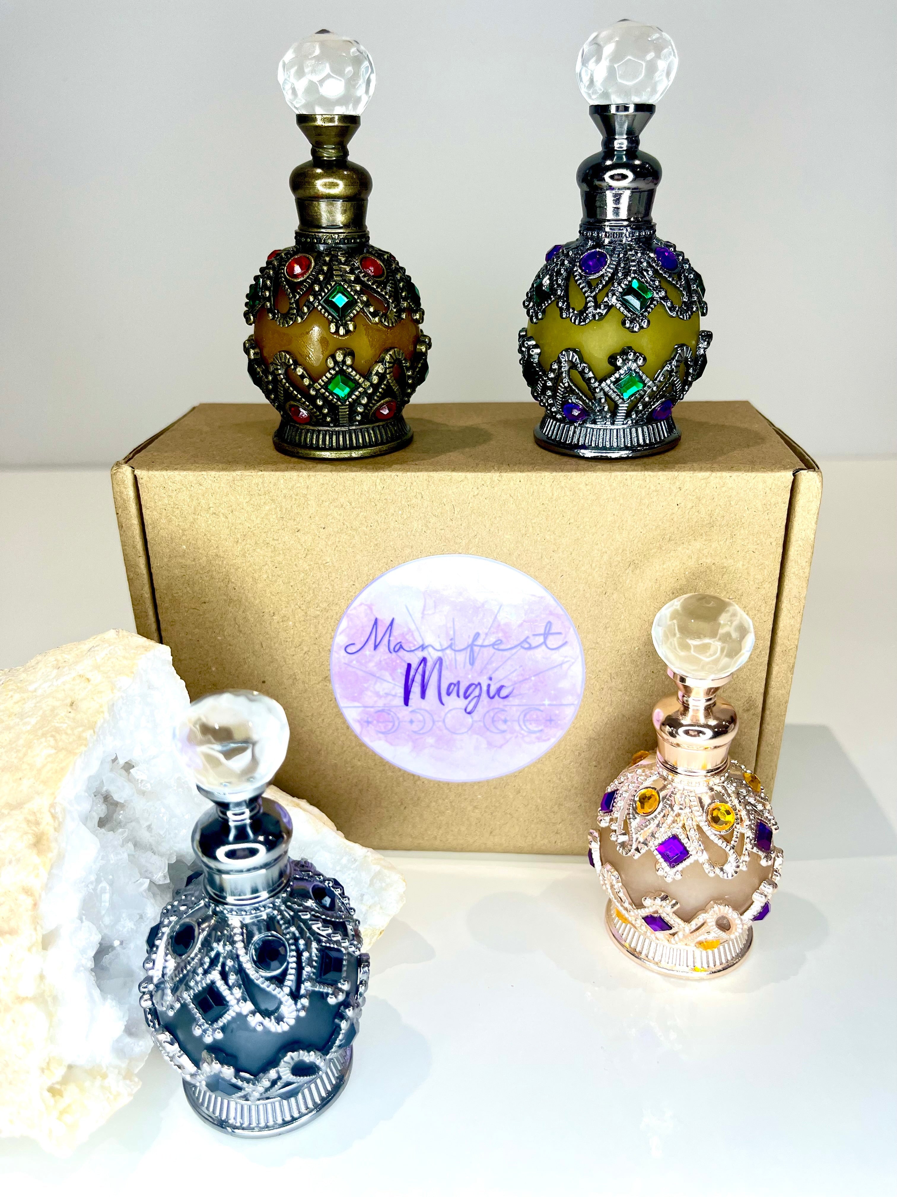 Manifestation Spell Oils – Rose Amour, Witch’s Ward, Fortune Flow, Lucky 7’s or Full Set | Dropper or Apothecary Bottle