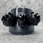Skull & Black Rose Pot