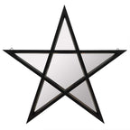 Gothic Gifts Black Framed Pentagram Mirror