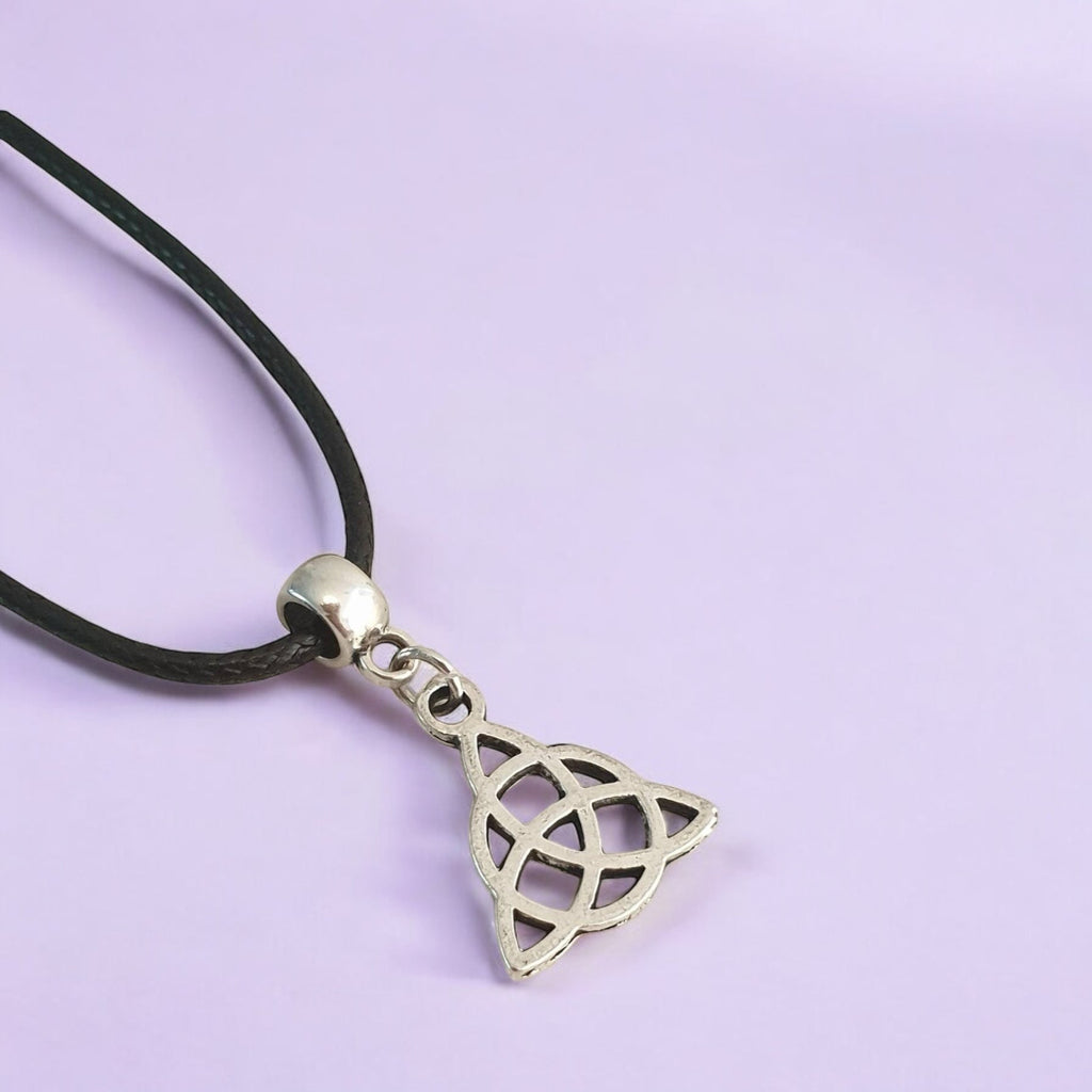 Celtic Charm Necklace Silver Plated Or Waxed Cord Variable Lengths, Gift Packaged