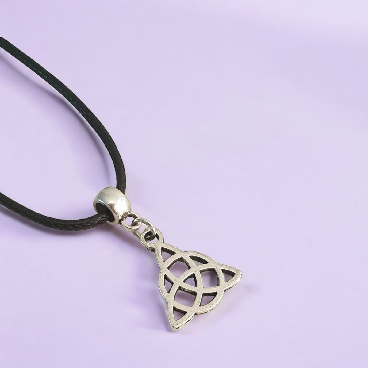 Celtic Charm Necklace Silver Plated Or Waxed Cord Variable Lengths, Gift Packaged